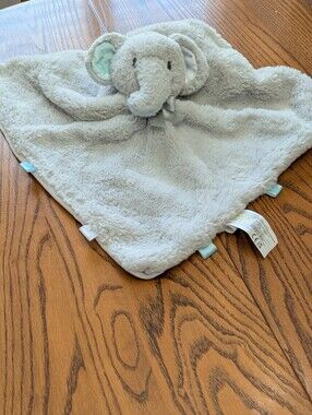 Kellytoy Gray Elephant Plush Rattle K Luxe Security Blanket Baby Lovey Nunu